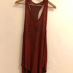 Burnt Orange Long Sleeveless Top/ Tunic